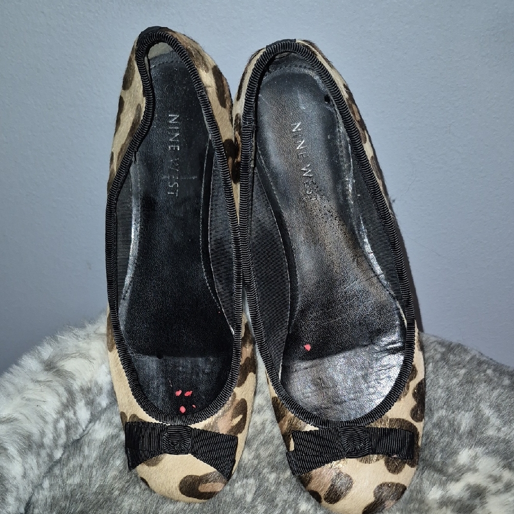 Nine West Leopard-Print Ballet Flats in Tan and Black Size 6
